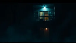 Hogyan is érthetné a második emeleti lakó a földszinten élő nyomorúságát? high contrast, detailed, thriller, deep dark colors, gloomy, cinematic