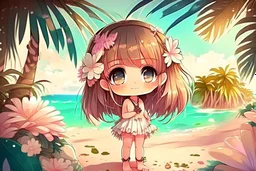 cute chibi girl in the paradise