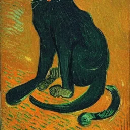 Portrait of a cat by Van Gogh