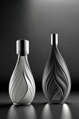 create perfume bottle design, unique and minimal parametric design