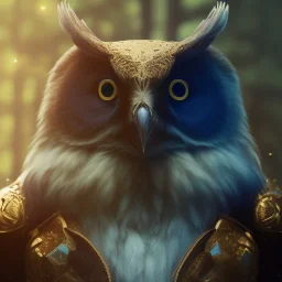 realistic, octane portrait, natural lighting,full body glint gold metal,insanely,elegant, bokeh, volumetric lighting, extreme detail, Photorealism, High detail, Hyper realistic Owl in forest, macro lens blur,cinematic, cinema4d, HDR, 8k, unreal engine 5