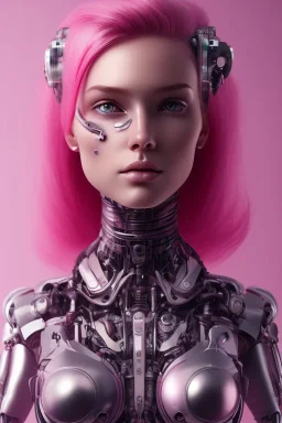 cyborg, pink hair,seven