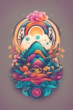 Something Zen :logo that is Whimsical vibrant colors