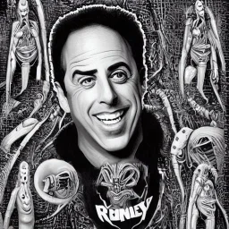 Jerry Seinfeld in the style of H.R. Giger