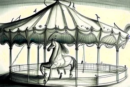 Carousel, drawing,