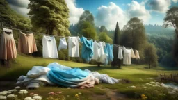 fantasy picture: laundry drying outdoors