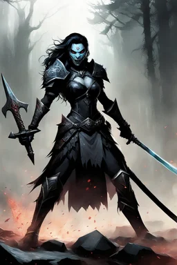 Vex'na moves with the fluid precision of someone who's spent a lifetime turning potential death into momentary survival. Her axe cleaves through the neck of the spear-carrying ghoul in a single, brutal stroke. Black ichor sprays in an arc, but the decapitated body stumbles forward, fingers still grasping for purchase on its weapon.