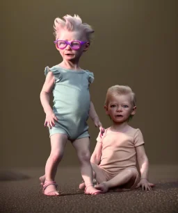 Tilda swinton toddler, full body, shoe, car, soft, dramatic lighting, hyper realistic