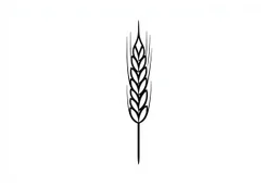Graphic element of wheat sheaf, vertical, black on white vector