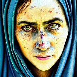 Cloaked woman, portrait, painterly, highly detailed, close up