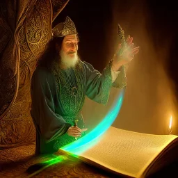 Cleric casting a magic spell, projecting hologram, 8k resolution, high-quality, fine-detail, iridescent, intricate, detailed matte, beautiful face, regal face, volumetric lighting, illustration, brian froud, howard lyon, selina french, anna dittmann, annie stokes, lisa parker, greg rutowski, frank miller, tim burton