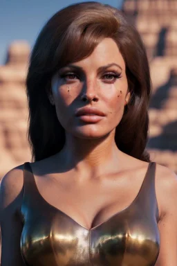 Portrait, young Raquel Welch, natural busty, leather dress, desert, Ultra realistic, prehistory style, wide angle view, soft color, highly detailed, unreal engine 5, ray tracing, RTX, lumen lighting, ultra detail, volumetric lighting, 3d, finely drawn, high definition.