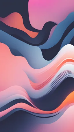 Abstract, minimalistic wallpaper with blue, pink and orange hues, gradient, dark, vibrant
