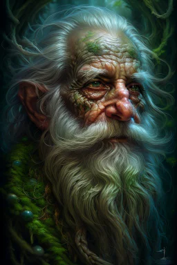 Swamp Thing, real old man with long beard looks like a Einstein , ominous, facepaint, waist up portrait, intricate, oil on canvas, masterpiece, expert, insanely detailed, 4k resolution, retroanime style, cute big circular reflective eyes, cinematic smooth, intricate detail , soft smooth lighting, soft pastel colors, painted Renaissance stylestyle