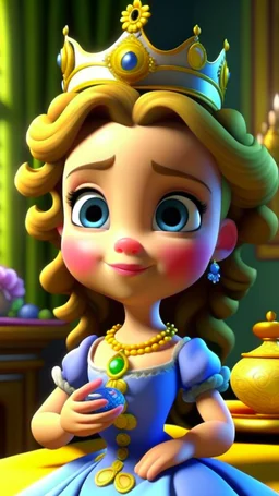 "Come one, come all," Princess Penelope cried, To the royal abode, where joy would reside. In her hand, a secret, a gift pure and sweet, Tea cups of wonder, a surprise hard to beat.cartoon,3D