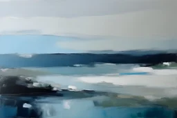 Minimalist Abstract expressionism painting of a seascape