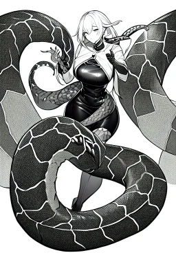 lots of snakes, greyscale