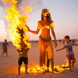 Burning Man meets Burning Woman and they produce Burning Children.