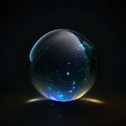 3d holographic sphere shape isolated on infinite dark background, glow, glass effect, 4k.