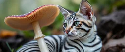 zebra cat mushroom