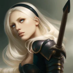 Portrait of beautiful blonde warrior