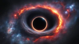 Black hole consuming star in dying galaxy hyper realistic