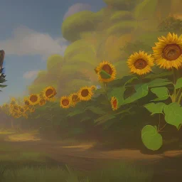 Camp of a sunflower