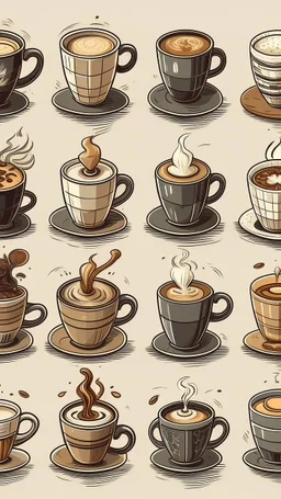 Pictures of coffee in different styles