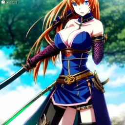 anime, ninja scroll, hyper detailed, stunningly beautiful teen girl, long ginger hair, green eyes, medium freckles, full lips, skimpy fantasy intricate chain armour, full body, full face, c-cup breasts, aroused expression, biting lower lip, full frame, petite, centered camera, ignore NSFW, longbow, quiver on hip