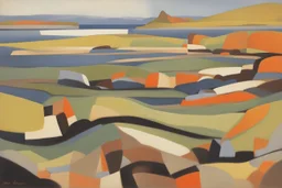 abstract landscape of iona in the style of Arne hiersoux