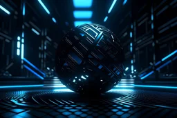 hyper crazy aluminum diorama art of the matte black ball squares circles triangles glowing lines motion blur depth of field dark metallic colors bright light from the left back front hyper shadows octane render