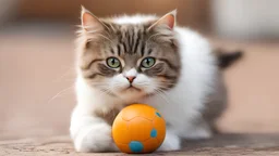 funny cat with ball