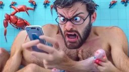 guy watches dirty videos on cellphone and gets crabs