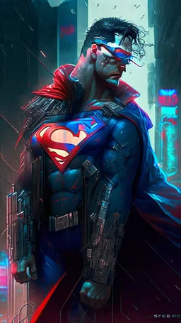 cyberpunk inspired superman