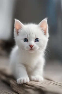 a white cute kitten