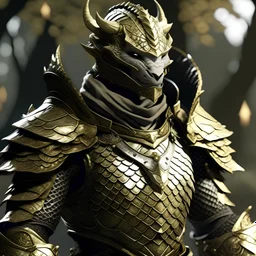 Dragonborn wearing quilted armor in cred with a gold collar and looks quite royal and smashing, masterpiece, best quality, background fancy party