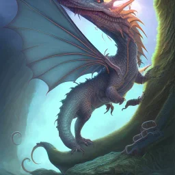 This dragon has 1 horn spiraling outward. Its neck is medium length; Its snout is vertically flat, wide, long, and smooth. Its teeth are serrated. It has hooked claws, quills, and spiked scales. Its tail is very long and medium width.