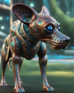 Full body perro alienígena arte lineal impresionista calidad ultra hiperdetallado intrincado12k