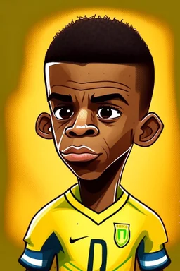 Vinicius Jr Brazilian soccer player ,cartoon 2d