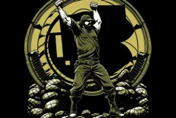 freedom fighter crypto degen bitcoin anarchist rising up