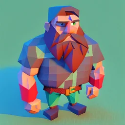 low poly funny lumberjack