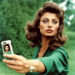 Young Sophia Loren takes a selfie