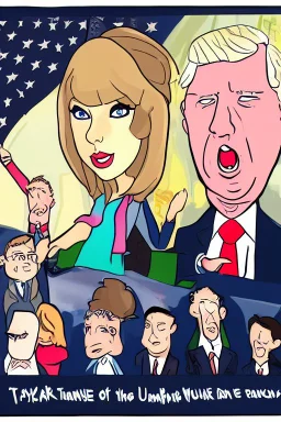 Taylor Swift as president of the US cartoony