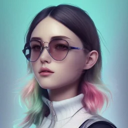 isometric clean art of symmetrical super cute cute cute girl wearing shades, full wet lips, soft lighting, overcast shadows, soft pastel gradients, high definition, 3d icon clay render, blender 3d, studio lighting, god rays, octane render, unreal engine 5