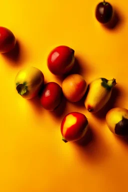 Tamarillo fruits on yellow background