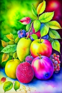 The forbidden fruit, beautiful watercolor painting, realistic, detailed, fine art, soft watercolor, beautiful, radiant, impressionism,