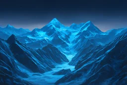 icy cold mountains in the night