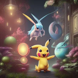 Mystery pokemon,Ambiance dramatique, hyperrealisme, 8k, high quality, lot of details, fit within portrait