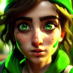 Cartoon character،gaming,fun,Green eyes،4k,realistic,natural