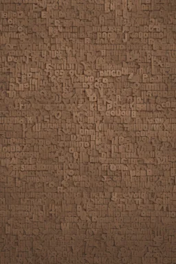 A brick wall made up of words and letters of the English alphabet, Many letters, abstraction. A high-resolution image of 8 K.